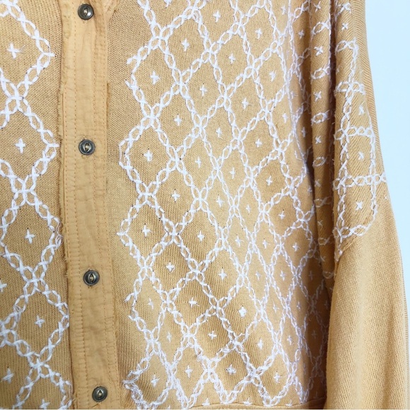 Free people with a free mustard, embroidered oversize tunic, Henley - Picture 7 of 12